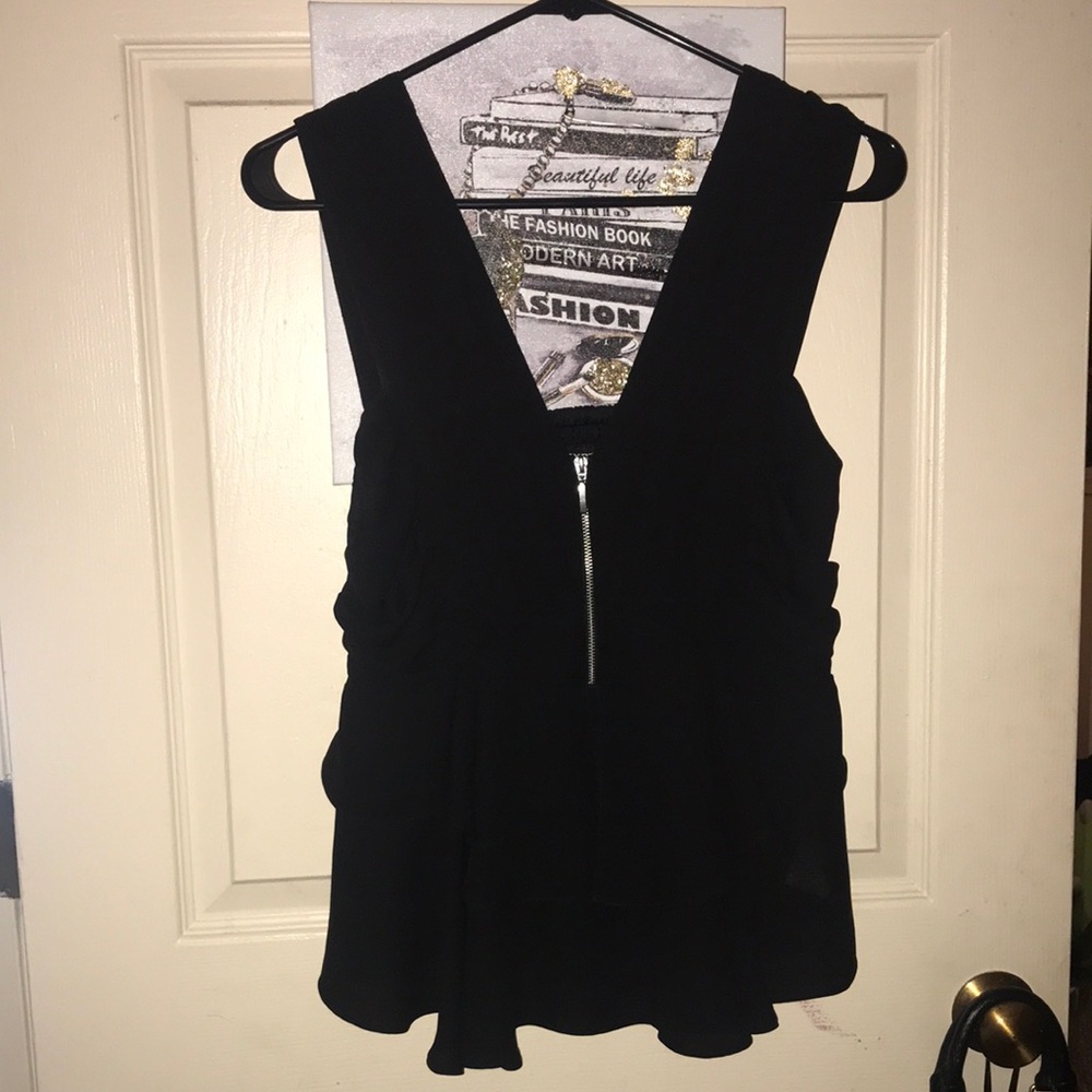 Express Size 10 Black Blouse Front functional zipper. Classy & Sexy